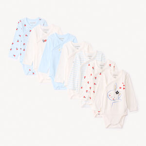 Σετ 7 φαντεζί bodies με μακριά μανίκια για bebe κορίτσι με διαφορετικά ανοίγματα ανάλογα με την ηλικία 