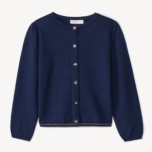 Ζακέτα πλεκτή μονόχρωμη με κουμπιά με glitter για κορίτσι 