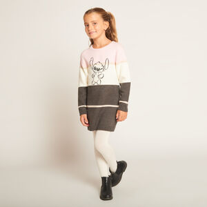 Φόρεμα μακρυμάνικο πλεκτό colorblock Stitch Disney για κορίτσι 