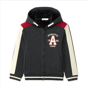 Ζακέτα με κουκούλα και αριθμό αθλητή για αγόρι από molleton 