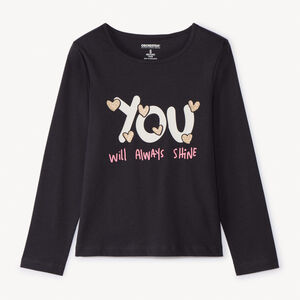 Μπλούζα με μακριά μανίκια και λαμπερή φαντασία για κορίτσι 