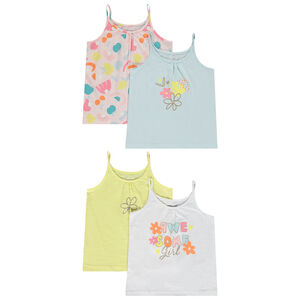 Σετ από 4 αμάνικα μπλουζάκια φαντεζί για κορίτσι 