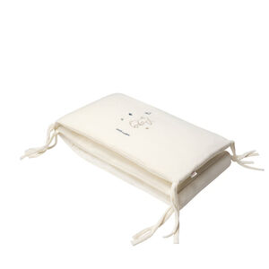 Περίφραξη κρεβατιού 3 πάνελ από βελουτέ Little Deer εκρού 