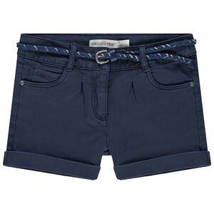 Σόρτς  twill μονόχρωμο με αφαιρούμενη πλεκτή ζώνη 