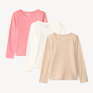 Σετ 3 μακρυμάνικα μπλουζάκια jersey με foil print καρδιά για κορίτσι 