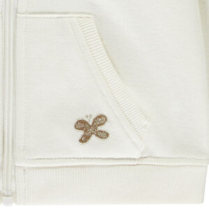 Ζακέτα από φούτερ με κέντημα πεταλούδα για μωρό κορίτσι 