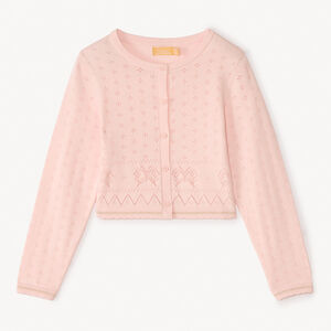 Γιλέκο με μακριά μανίκια από φαντασία πλέξιμο για κορίτσια 