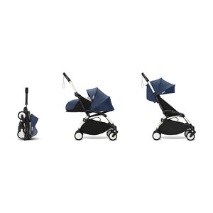 Poussette Stokke® YOYO³ de la naissance à 3 ans - cadre blanc/bleu Air France 