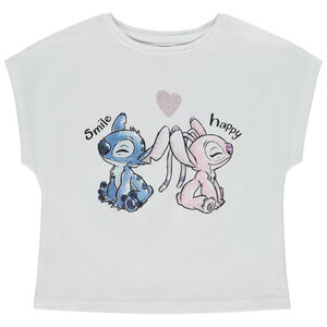 Κοντομάνικο μπλουζάκι print Stitch & Angel Disney για κορίτσι 