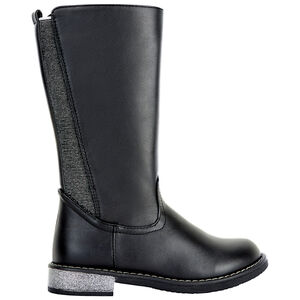 Μπότες καβαλιέρες με ασημένιο τακούνι για κορίτσι 