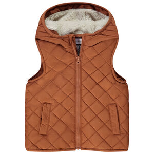 Αμάνικο μπουφάν με επένδυση sherpa για bebe αγόρι 