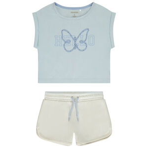 Σετ 2 τμχ. με πεταλούδα σε strass και κορδέλα για κορίτσι 