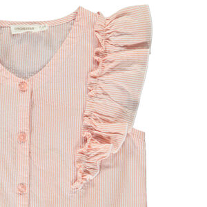 Πουκάμισο ριγέ με μεγάλα βολάν για κορίτσι 