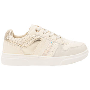 Αθλητικά παπούτσια χαμηλά με γυαλιστερή και πούλιες, με φερμουάρ για κορίτσι 