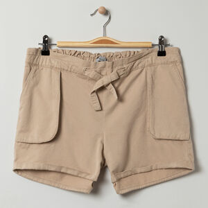 Σορτς εγκυμοσύνης από υφασμάτινο ελαφρύ σε χαμηλή μέση 