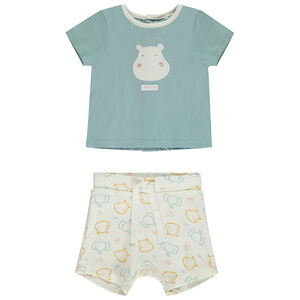 Σέτ 2 τμχ. με σχέδιο ιπποπόταμου για μωρό αγόρι 