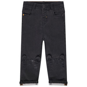 Jean μονόχρωμο σχέδιο τίγρη και αυτάκια πεταχτά για bebe αγόρι 