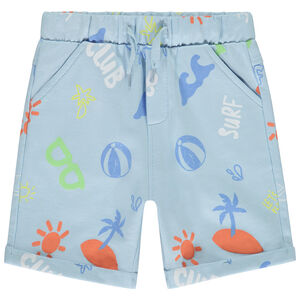 Βερμούδα molleton με φαντεζί σχέδιο παραλίας για bebe αγόρι 