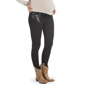 Jegging de grossesse avec empiècements aspect cuir 