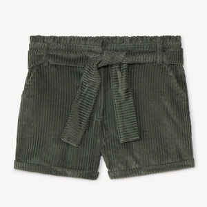 Βελούδινο σορτς κοτλέ με ζώνη για κορίτσι 