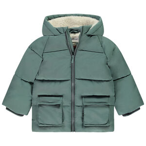 Μακρύ μπουφάν με μακριά μανίκια, sherpa και κουκούλα για μωρό αγόρι 