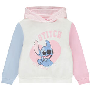 Φούτερ με κουκούλα σε χρώματα color block Stitch Disney για κορίτσι 