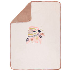 Κουβέρτα βελούδο με σχέδιο πουλιού και παγιέτες 