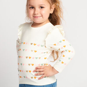 Μπλούζα με μακριά μανίκια jersey και τύπωμα καρδιές για μωρό κορίτσι 