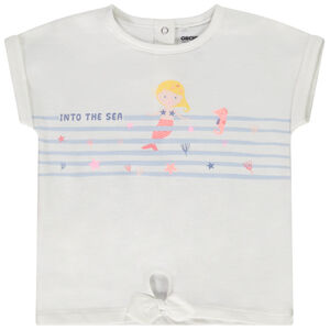 Κοντομάνικο μπλουζάκι σε σχήμα κουτιού από jersey με print για bebe κορίτσι 