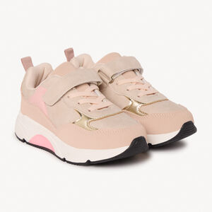 Αθλητικά παπούτσια με ελαστικά κορδόνια και σκρατς για κορίτσι 