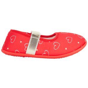 Βρεφικά παπουτσάκια babies με σχέδιο καρδιές για κορίτσι 