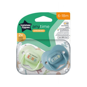 Πιπίλα σιλικόνης Tommee Tippee 2 τεμ. 0-6 μηνών Anytime STHR 