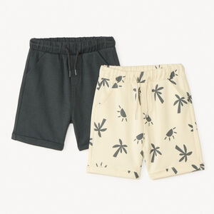 Σετ 2 σορτσάκια φανέλας με σχέδια για αγόρια μωρά 