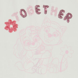 Αμάνικο μπλουζάκι με παγιέτες φαντεζί Pat Patrouille + ανοιχτή πλάτη για κορίτσι 