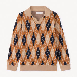 Μακρυμάνικο πλεκτό με σχέδιο argyle για αγόρι 