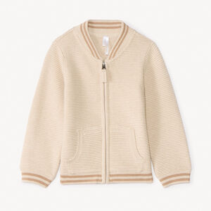 Γιλέτ Teddy από πλεκτό υλικό σε ενιαίο χρώμα για μωρό αγόρι. 