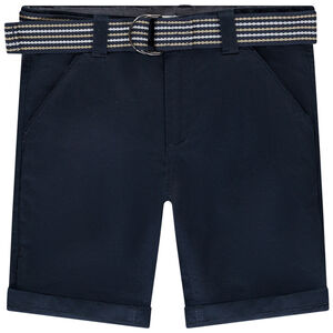 Βερμούδα μονόχρωμη με φανταστικό κορδόνι για αγόρι 