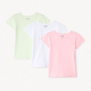 Σετ 3 κοντομάνικων μπλουζών με σχέδιο καρδιά για κορίτσια 