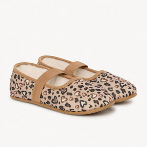 Βρεφικά παπουτσάκια babies με σχέδιο καρδιές και spots λεοπάρ για κορίτσι 