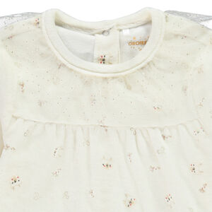 Φορμάκι από βελουτέ με σχέδιο βασίλισσες και γιακά με τούλι για bebe κορίτσι με διαφορετικές ανοίξεις ανάλογα με την ηλικία 