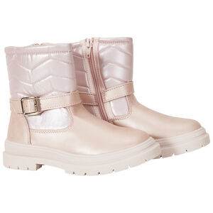 Μποτάκια ροζ effet irisé με λουράκι για κορίτσι 