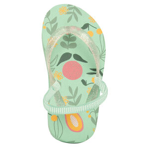 Σαγιονάρες με glitter print φρούτα για κορίτσι με λουράκι ανάλογα με την ηλικία 