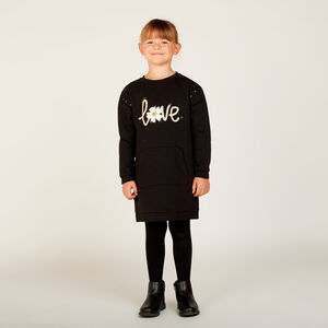 Φόρεμα φούτερ με μακριά μανίκια και κρύσταλλα για κορίτσι 