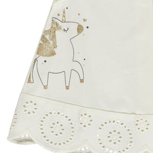 Σετ 2 τμχ. μονόκερος με λεπτομέρειες glitter για bebe κορίτσι 