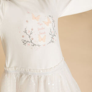 Φόρεμα γιορτής 2 σε 1 από δύο υφάσματα για κορίτσι μωρού 