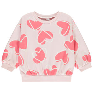 Φούτερ molleton με φαντεζί σχέδιο για bebe κορίτσι 