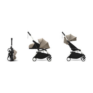 Καρότσι Stokke® YOYO³ από τη γέννηση έως την ηλικία των 3 ετών - σκελετός λευκός/μπεζ 
