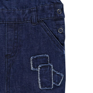 Ντένιμ σαλοπέτα με φθαρμένα μπαλώματα και τσέπες 