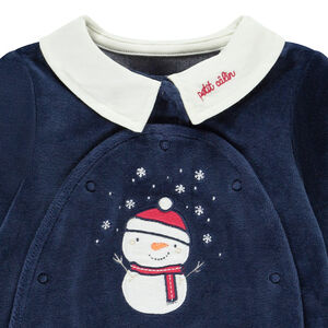 Φορμάκι από βελουτέ με κεντημένο γιακά για αγόρι. 