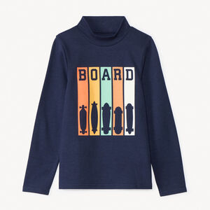 Μπλουζάκι με ψηλό γιακά και διακοσμητικό print για αγόρι 